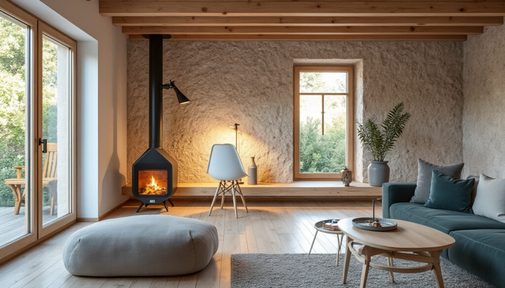 Maison française rénovée avec isolation thermique