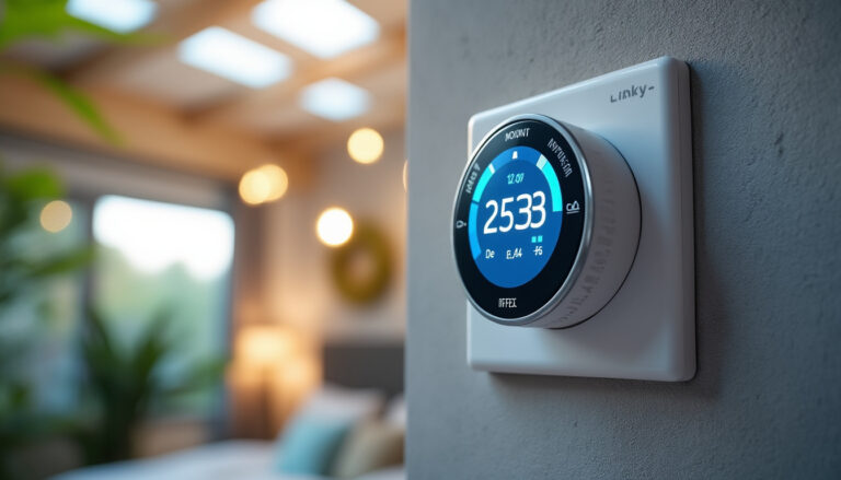 Compteur Linky dans un tableau électrique domestique propre