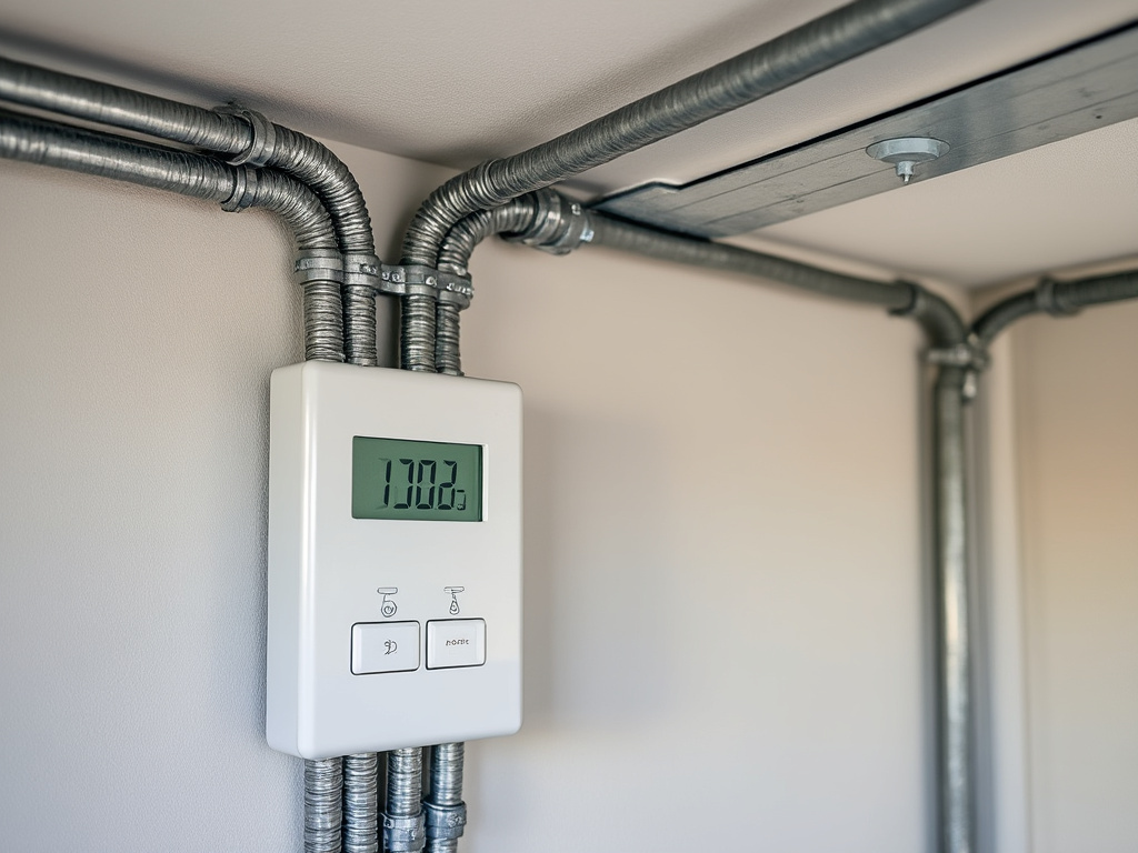 Conduit de cheminée traversant plafond dans une maison rénovée