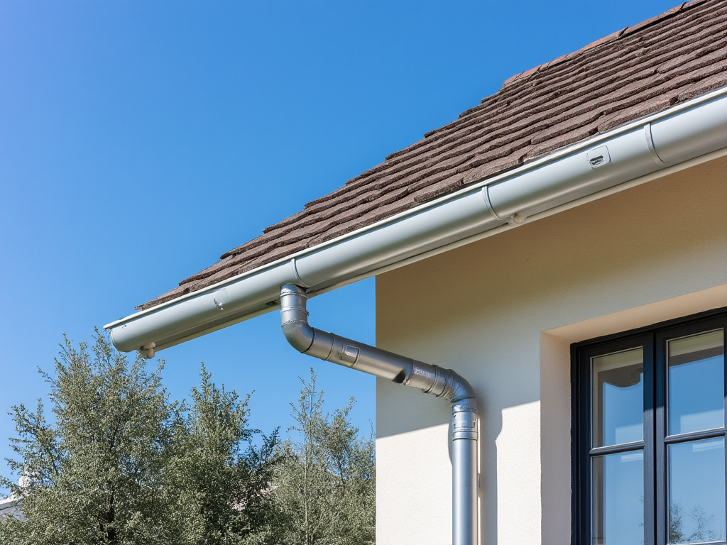 Conduit de cheminée dépassant le faîtage d’une maison