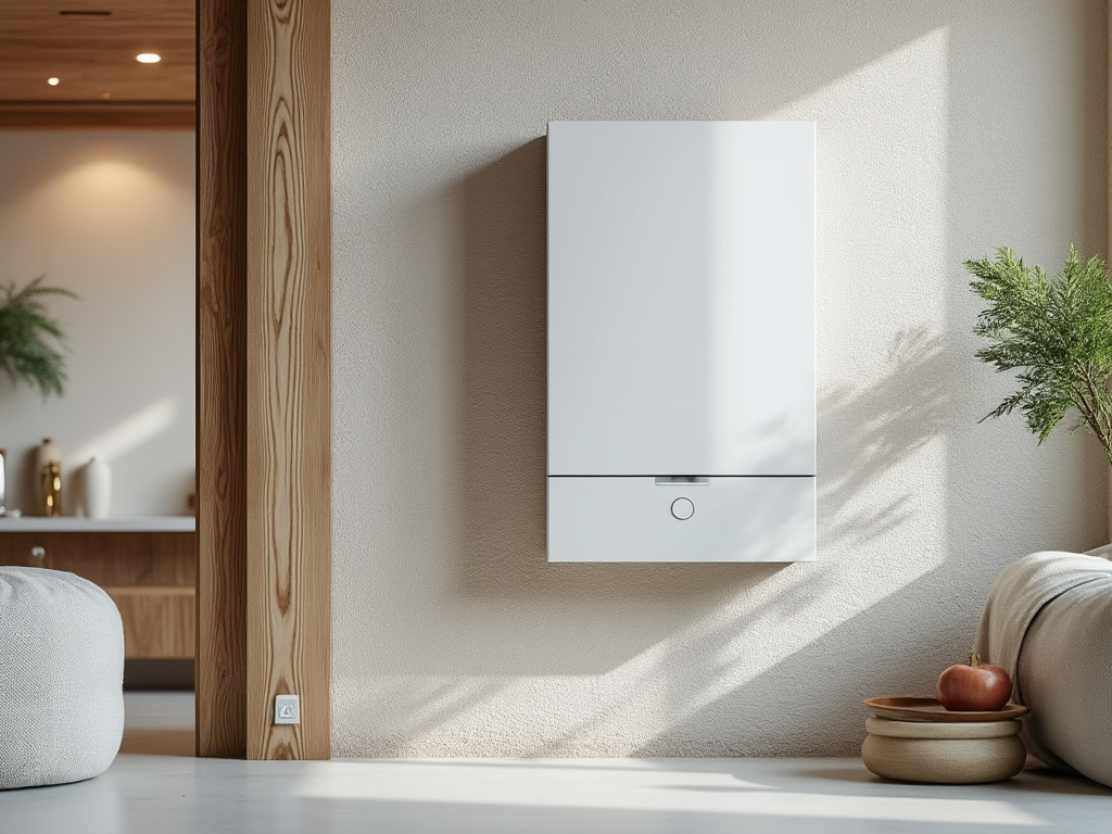 Pompe à chaleur installée dans une maison avec isolation apparente