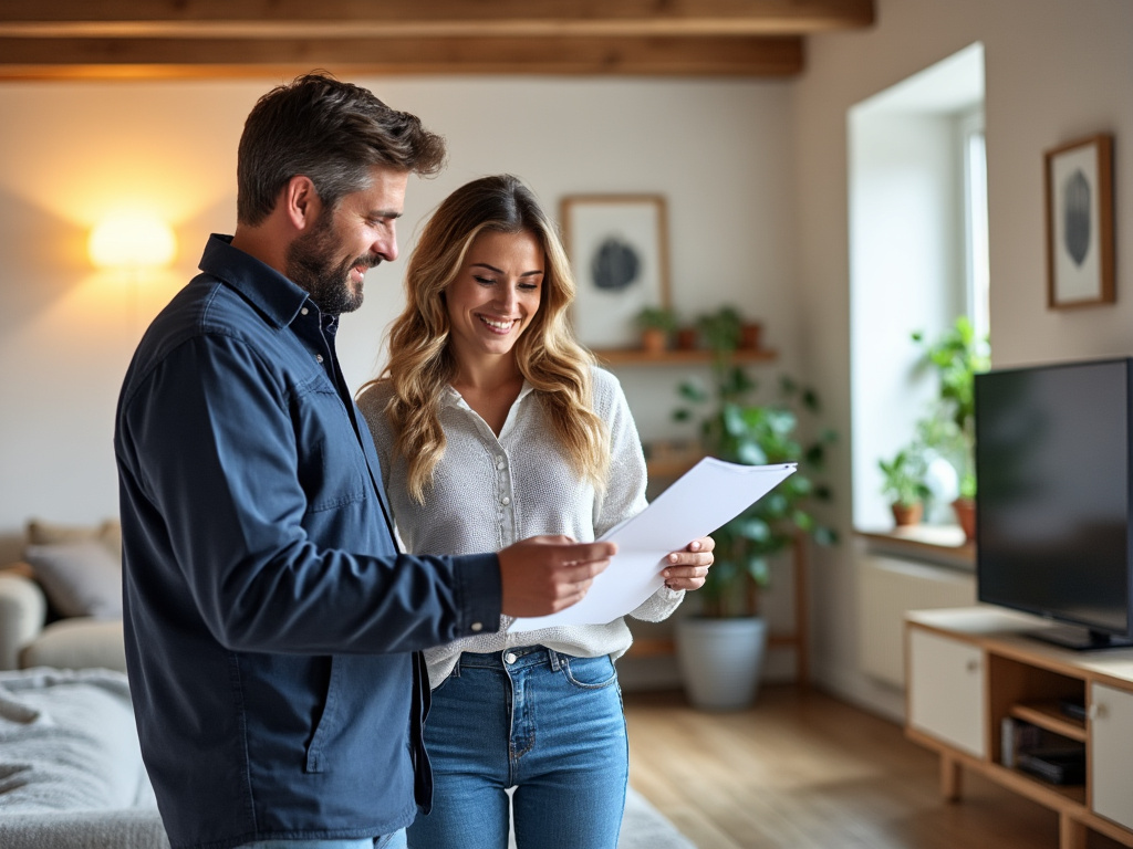 Conseiller énergie avec un couple discutant d'un devis