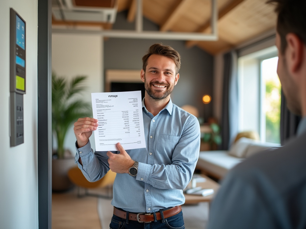 Conseiller énergie expliquant une facture électrique