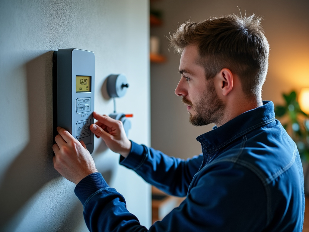 Technicien vérifiant raccordement électrique d'un chauffe-eau thermodynamique