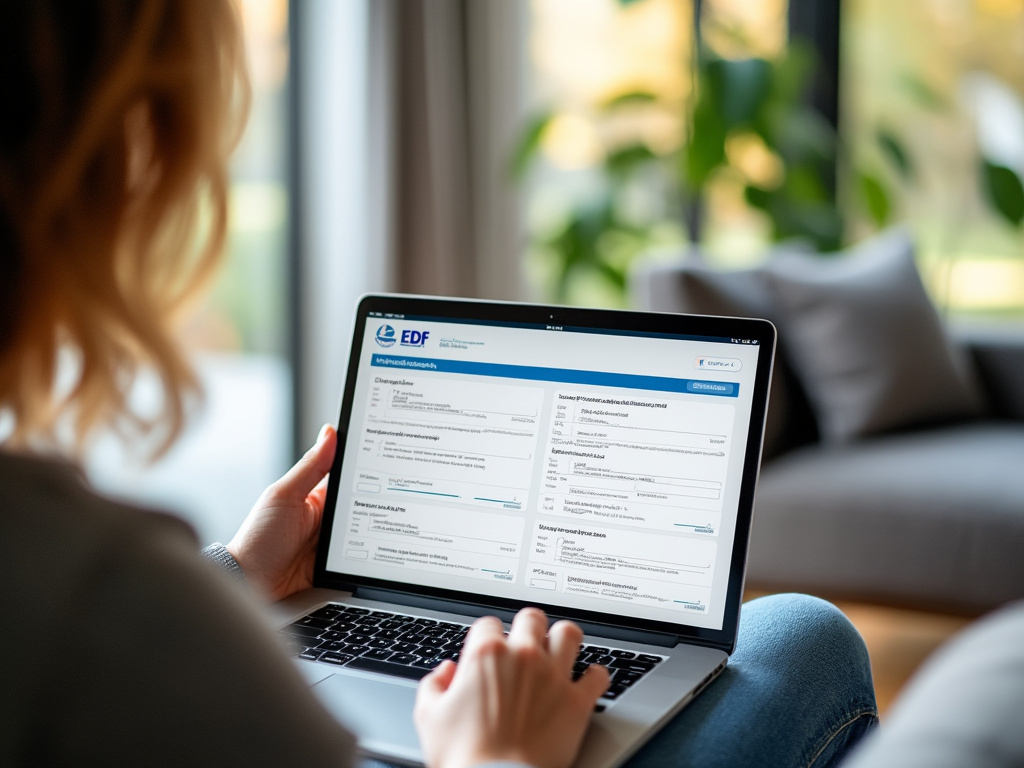 Souscription en ligne d’un contrat EDF sur un ordinateur portable