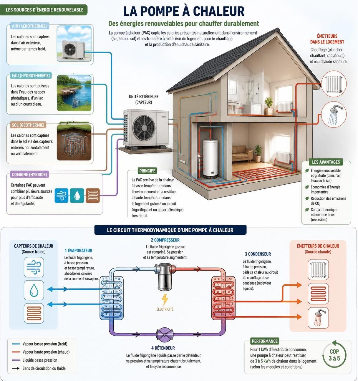 découvrez tout sur la pompe à chaleur : sa définition, son fonctionnement, ses avantages et comment elle permet de chauffer efficacement votre habitat.